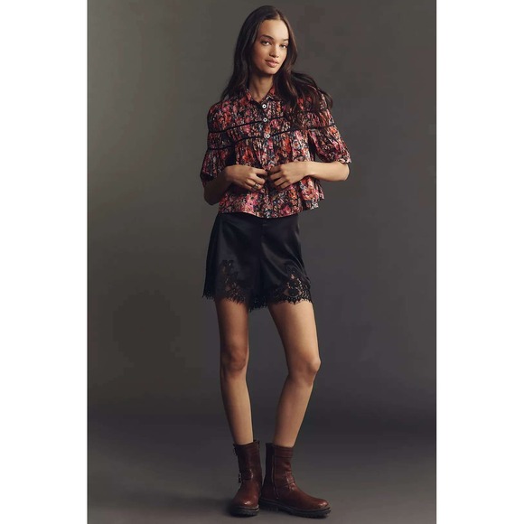 Maeve Tops - The Leandra Shirred Yoke Blouse by Maeve Women XS Multicolor Anthropologie Boho